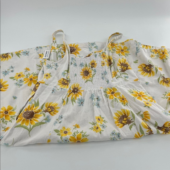 Old Navy Fit & Flare Sleeveless Linen-Blend Midi Dress sundress cottagecore XL - Picture 8 of 9